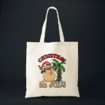 Christmas in July Snowman Sand Beach Tote Bag<br><div class="desc">Cool Christmas in July design features snowman made out of sand standing next to palm tree</div>