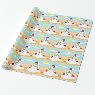 christmas in july snowman wrapping paper
