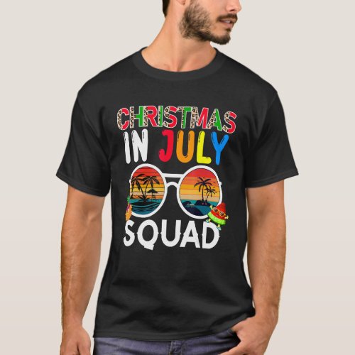 Christmas In July Squad Costume Sunglasses Traveli T_Shirt