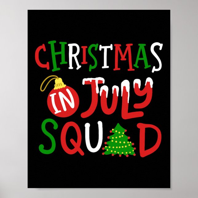 Christmas In July Squad Funny Merry Xmas Men Women Poster (Front)