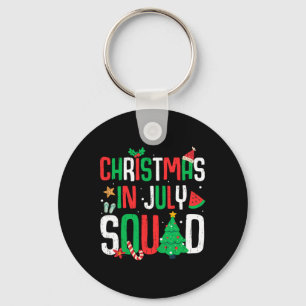 Christmas In July Squad Funny Summer Beach Vacatio Keychain