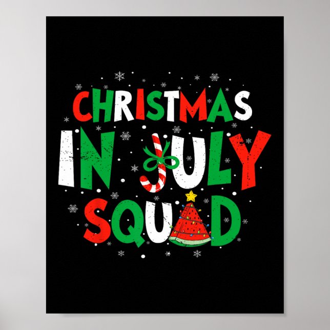 Christmas In July Squad Funny Summer Vacation Men  Poster (Front)