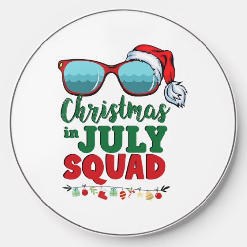 Christmas in July Squad Funny Summer Xmas Beach Va Wireless Charger