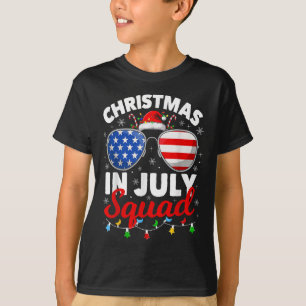 Christmas In July Squad Summer Beach Hawaii Santa T-Shirt