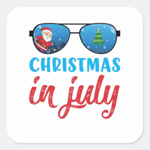 Christmas In July Square Sticker