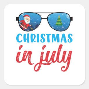 Christmas In July Square Sticker