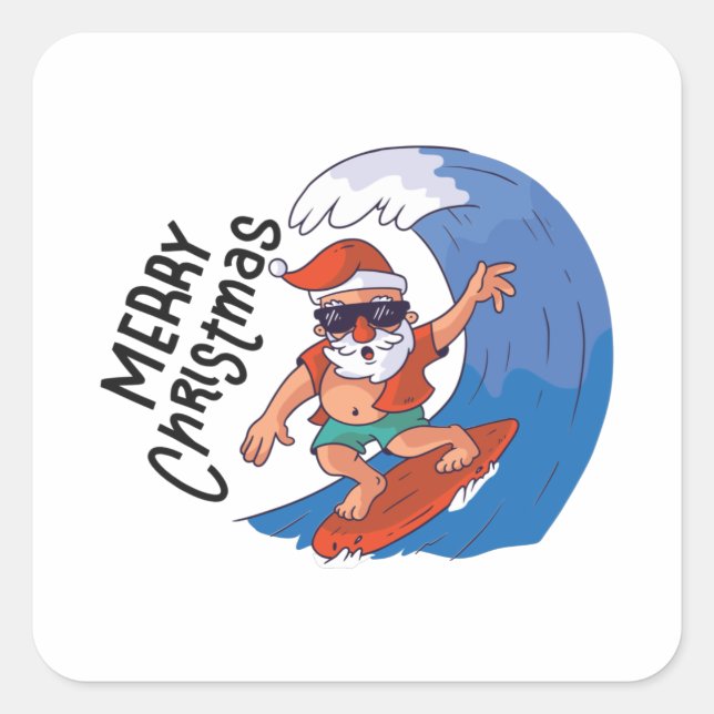 Christmas in July Square Sticker (Front)