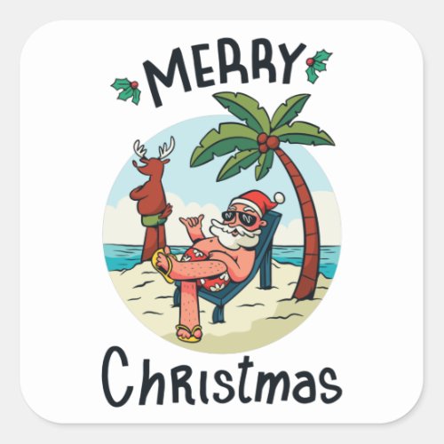 Christmas in July Square Sticker
