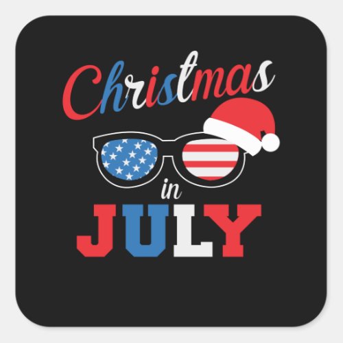 Christmas In July Square Sticker