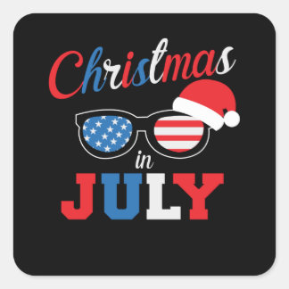 Christmas In July Square Sticker