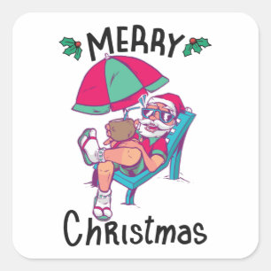 Christmas in July Square Sticker