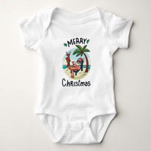 Christmas in July Square Sticker Postcard Baby Bodysuit