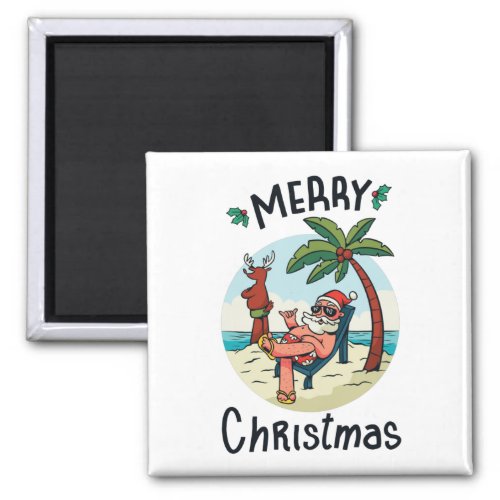 Christmas in July Square Sticker Postcard Magnet