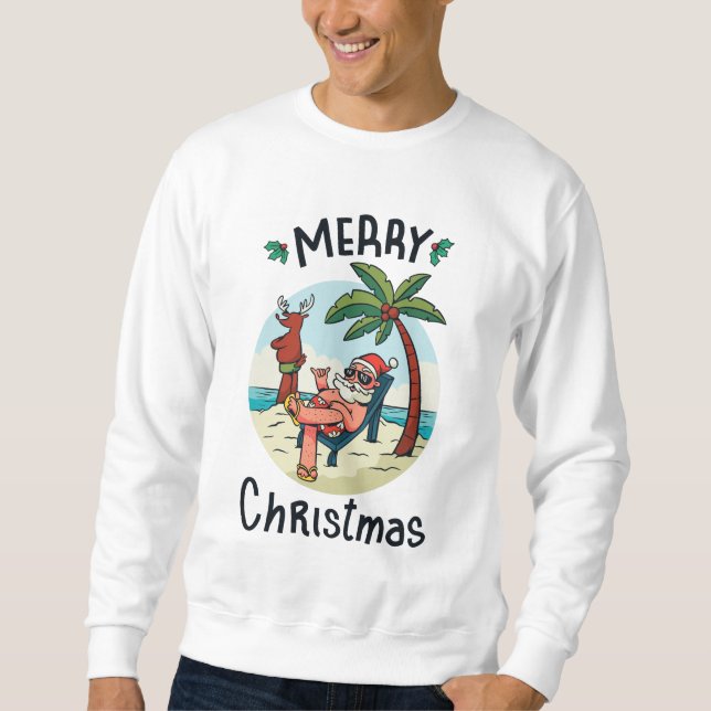 Christmas in July Square Sticker Postcard Sweatshirt (Front)