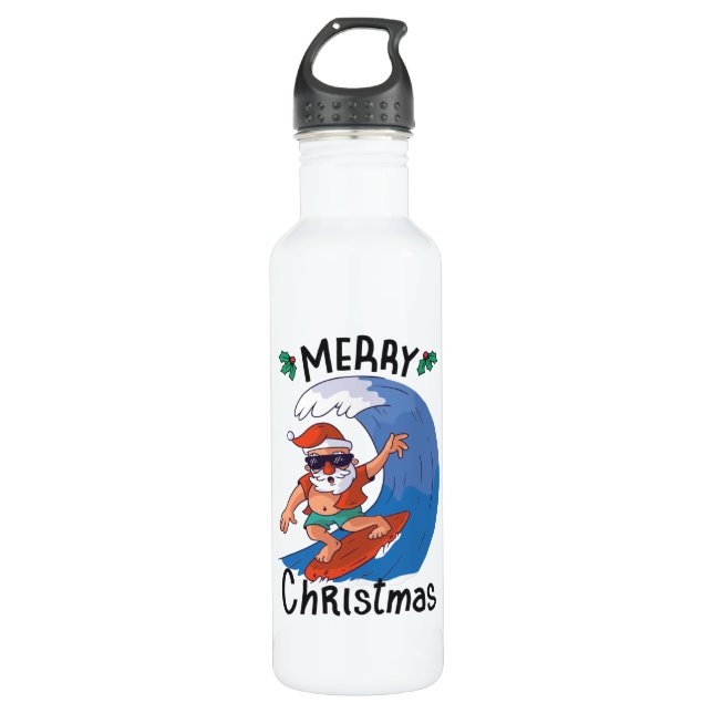 Christmas in July Stainless Steel Water Bottle (Front)