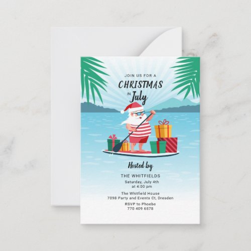 Christmas in July Summer BBQ Beach Party Note Card