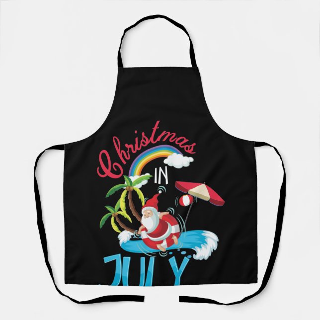 Christmas In July Summer Beach Vacation Apron (Front)