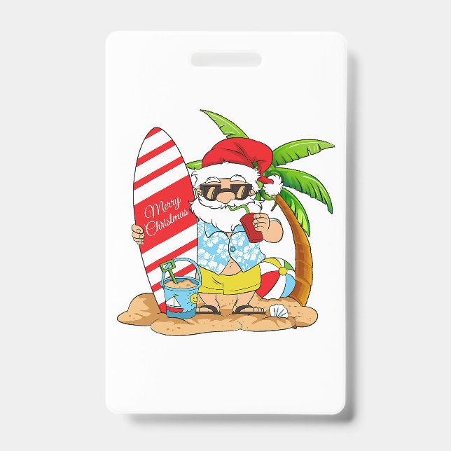 Christmas In July Summer Beach Vacation T-Shirt Badge (Front)