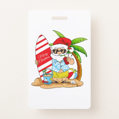 Christmas In July Summer Beach Vacation T_Shirt Badge