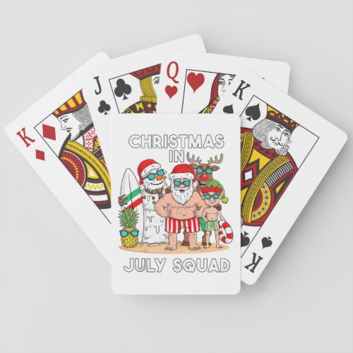 Christmas In July Summer Beach Vacation T_Shirt Poker Cards