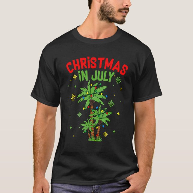 Christmas in July  Summer Beach Vacation Xmas T-Shirt (Front)