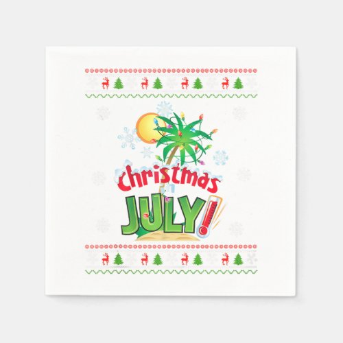 Christmas in July Summer Beach Vacation Xmas Ugly  Napkins