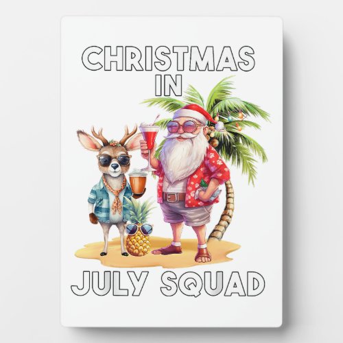 Christmas in July Summer Beach Vacation Xmas Ugly  Plaque