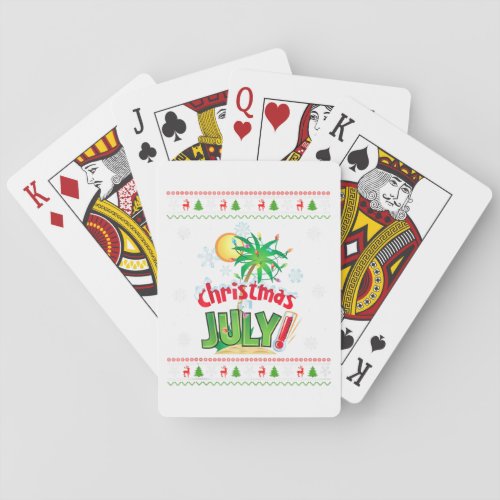 Christmas in July Summer Beach Vacation Xmas Ugly  Playing Cards