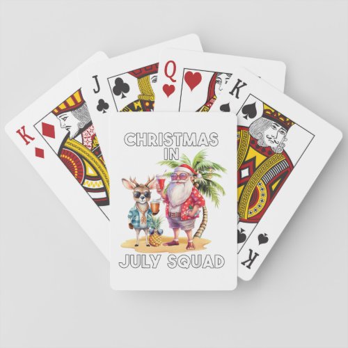 Christmas in July Summer Beach Vacation Xmas Ugly  Playing Cards