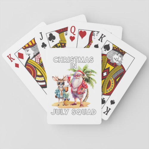 Christmas in July Summer Beach Vacation Xmas Ugly  Poker Cards