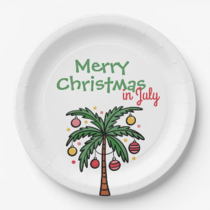 Christmas in July Summer Christmas Party Paper Plates
