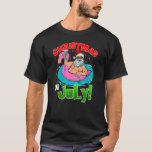 Christmas In July Summer Flamingo Float Xmas T-Shirt