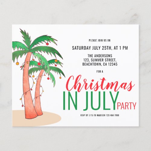 Christmas in July Summer Party Flyer