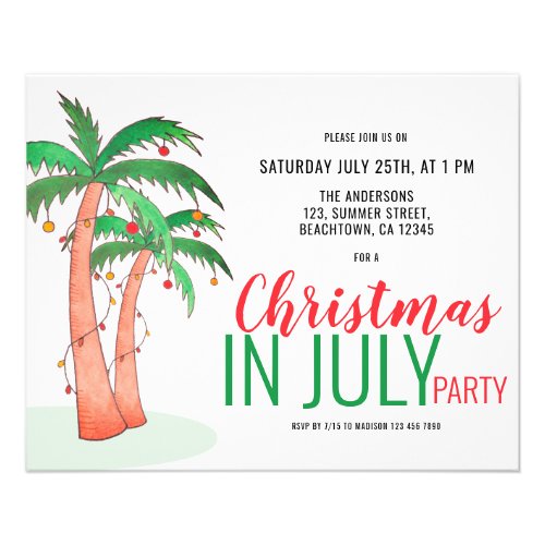 Christmas in July Summer Party Flyer
