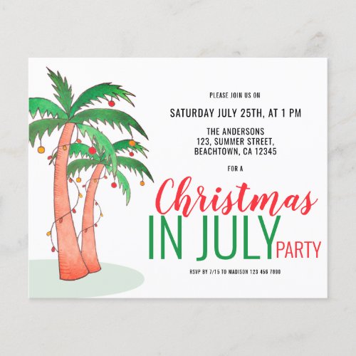 Christmas in July Summer Party Flyer