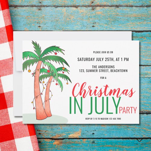 Christmas in July Summer Party Invitation
