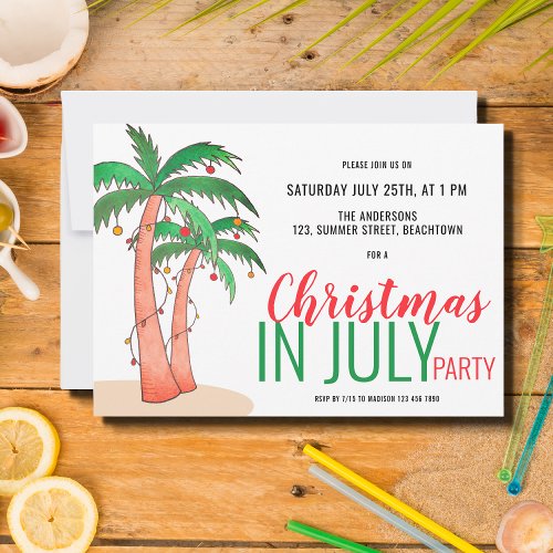 Christmas in July Summer Party Invitation