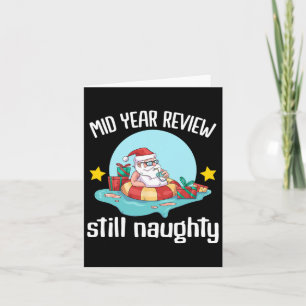 Christmas In July Summer Santa Claus Beach Hawaii Card