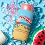 Christmas in July Summer Santa Claus Beach Party Seltzer Can Cooler<br><div class="desc">This cute custom Christmas in July seltzer can cooler makes a perfect summer party favor for a beach bash or pool gathering. Make it a fun north pole themed extravaganza with Santa Claus in his swimming trunks next to a red and white striped beach umbrella and gifts. I've never seen...</div>