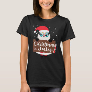Christmas In July Summer Santa Sunglasses Christma T-Shirt