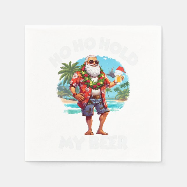 Christmas in July Summer Santa Sunglasses Ho Ho Ho Napkins (Front)