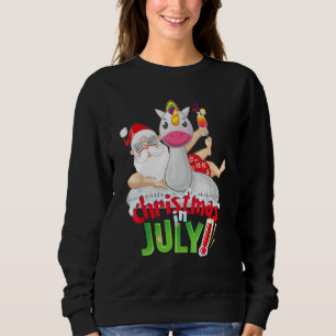 Christmas in July Summer Unicorn Float Xmas Sweatshirt