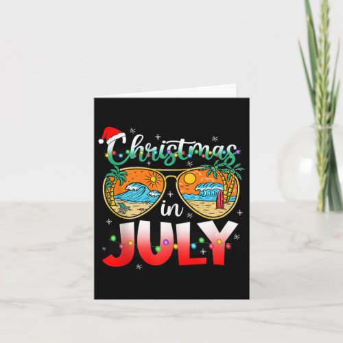 Christmas In July Summer Vacation Beach Sunglasses Card