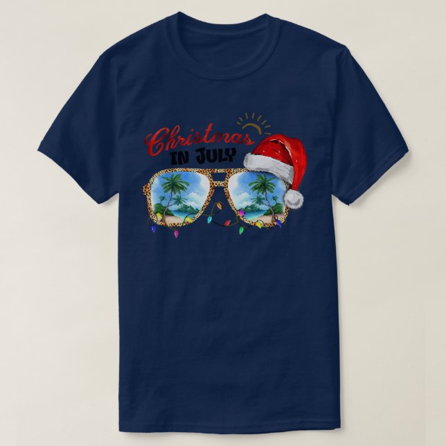 Christmas in July Summer Vacation Sunglasses with  T-Shirt (Design Front)
