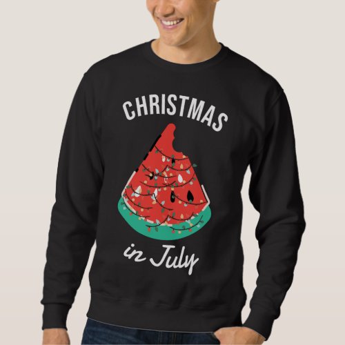 Christmas In July Summer Watermelon Christmas Tree Sweatshirt