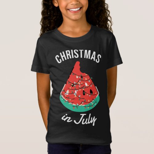 Christmas In July Summer Watermelon Christmas Tree T_Shirt
