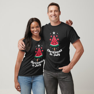 Christmas In July Summer Watermelon Xmas Tree T-Shirt
