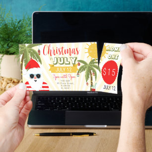 Christmas in July Summer xmas Party Event Raffle Tickets