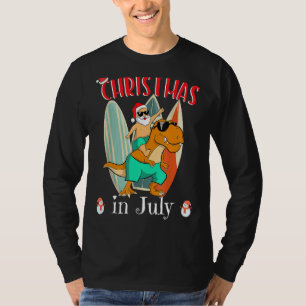 Christmas In July Surfing Santa Summer Beach Vaca T-Shirt