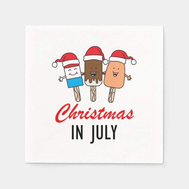 Christmas In July Sweet Treat Party Napkins (Front)